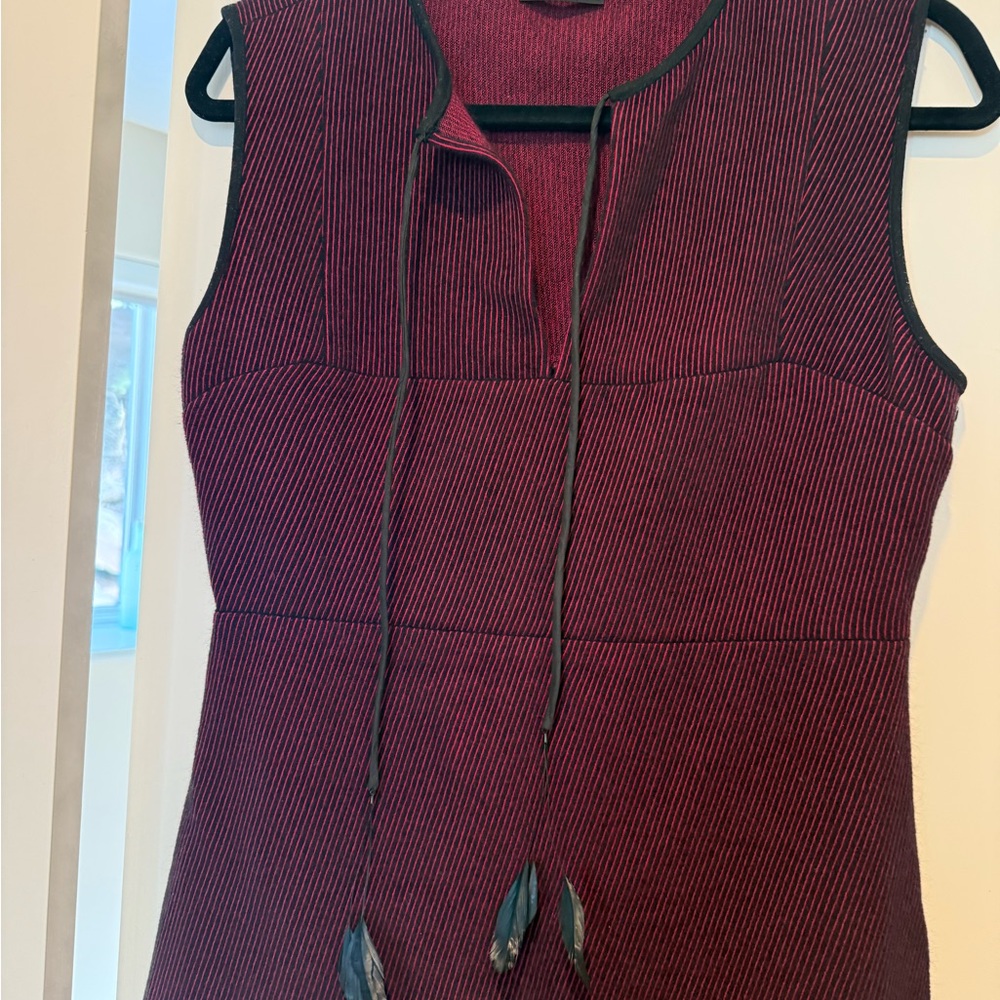Strenesse Burgundy Sleeveless Dress - Picture 2 of 10